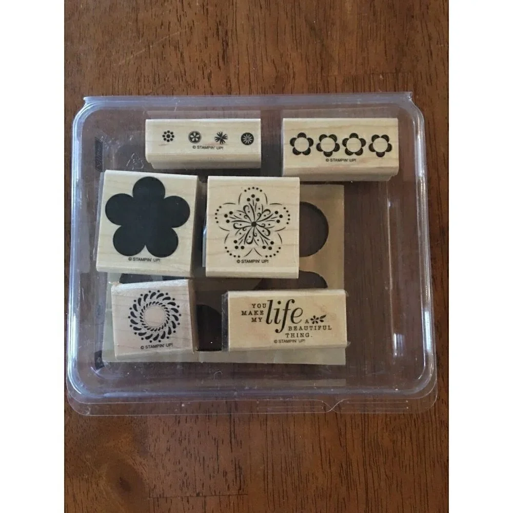 Stampin’ Up A Beautiful Thing 6 Rubber Stamps 2 Step Flowers Scrapbooking Cards